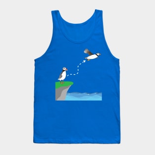 Cute Atlantic puffin on sea cliff puffin lover flying puffin Tank Top